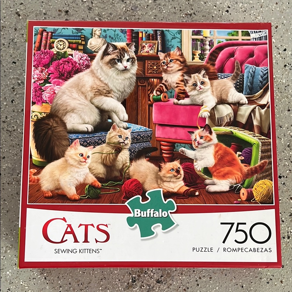 BUFFALO GAMES CATS SEWING KITTENS 750 PIECE PUZZLE NEW IN BAG